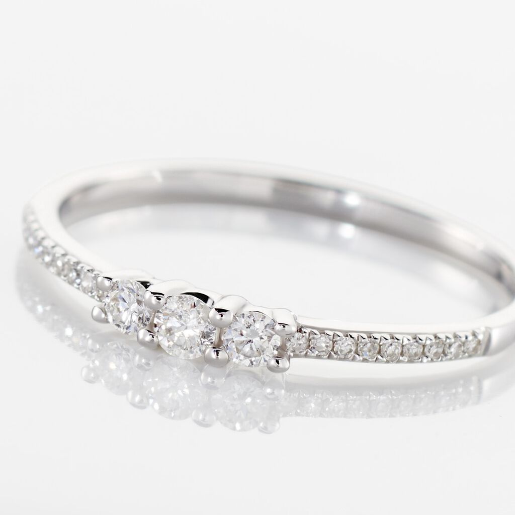 Damen Ring Weißgold 375 Diamant 0,15ct Sabinal  - Eheringe mit Stein Damen | OROVIVO