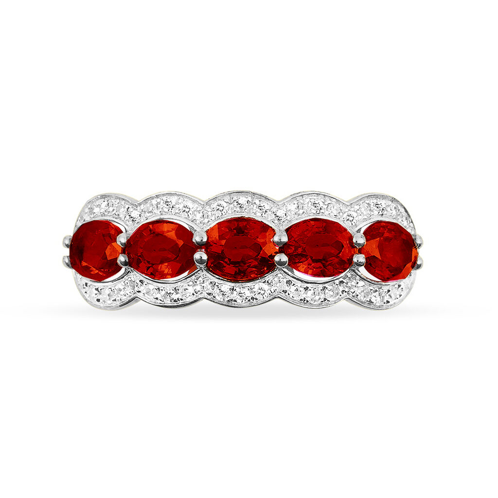 Bague Margaux Or Blanc Grenat Et Diamant - Spannringe Damen | OROVIVO
