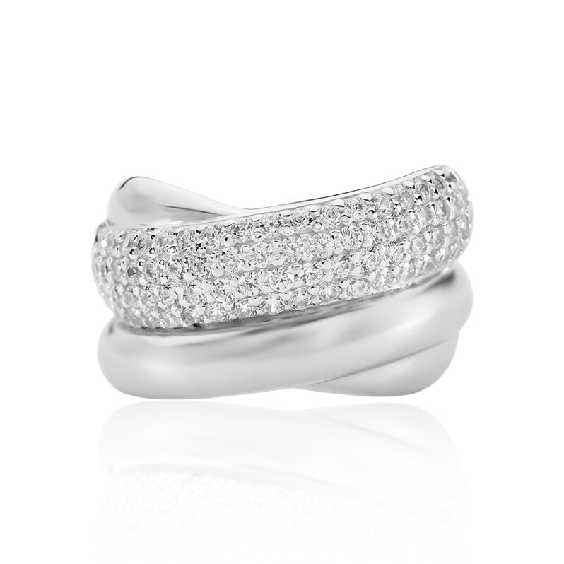 ISARA Damen Ring Silber 925 Zirkonia Wei&szlig; 0,01 ct - Ringe mit Stein Damen | OROVIVO