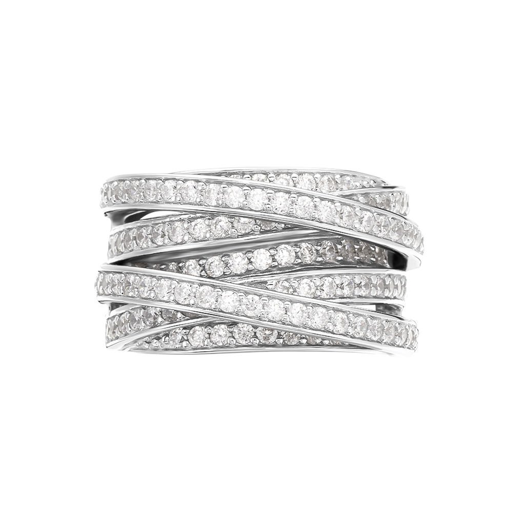  Ring Silber 925 Zirkonia Waagrecht Balken 8,00mm 