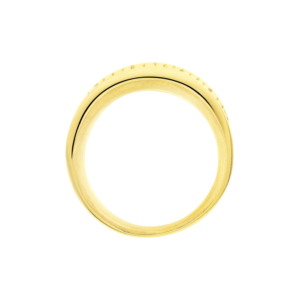 Cocktailring Edelstahl 925 Vergoldet Geriffelt - Ringe Damen | OROVIVO