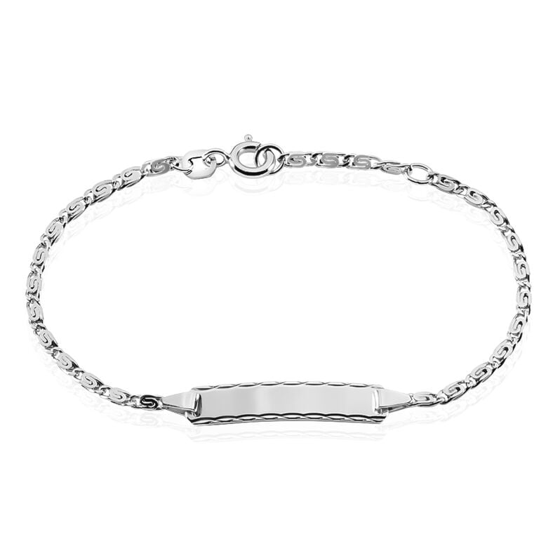 S-PANZER S Kinder ID Armband Silber 925 Rechteckig - Armb&auml;nder mit Gravur Kinder | OROVIVO