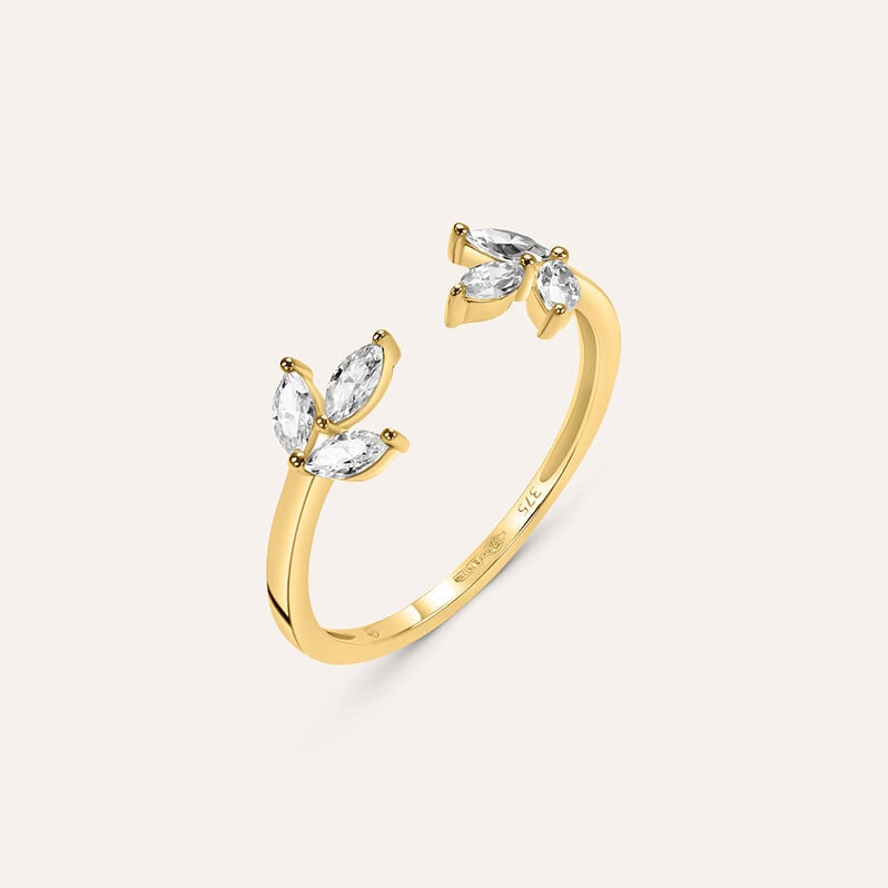 Anello Fantasia Claire Oro Giallo Cubic Zirconia - Spannringe Damen | OROVIVO