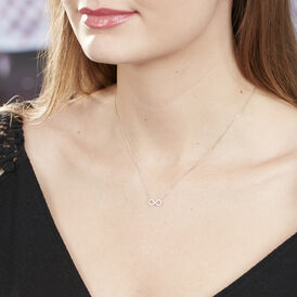 Damen Halskette Weißgold 375 Zirkonia Infinity - Ketten mit Anhänger Damen | OROVIVO