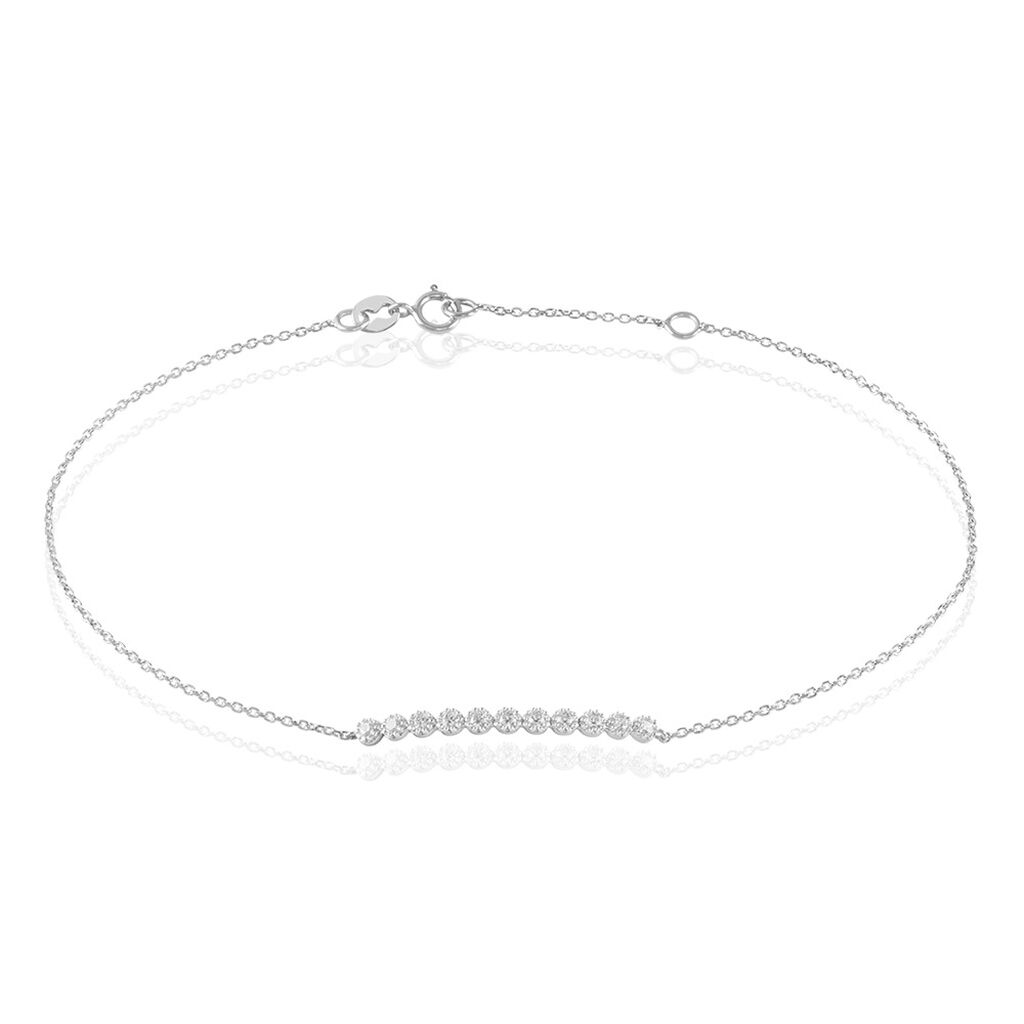AYNSLEY Damen Armband Wei&szlig;gold 375 (9 Karat) Zirkonia Wei&szlig; 0,31 ct Kreis