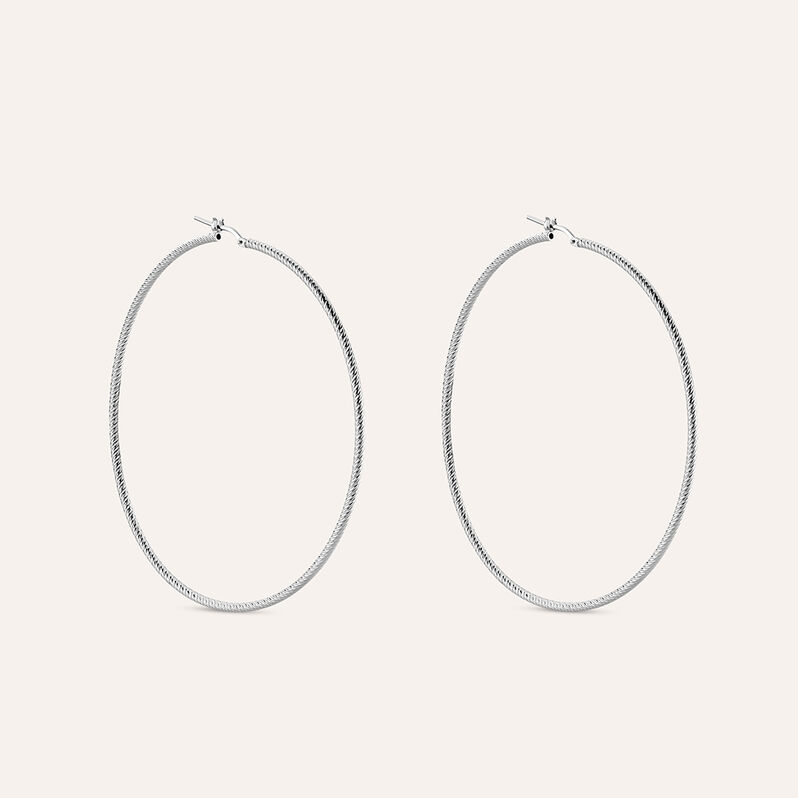 Orecchini A Cerchio Silver Collection Argento Rodiato - Spannringe Damen | OROVIVO