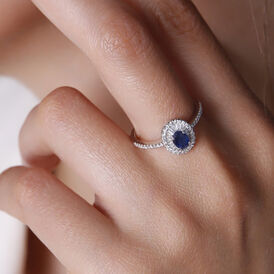 Damenring Weißgold 750 Saphir Diamanten 0,279ct - Ringe mit Edelsteinen Damen | OROVIVO