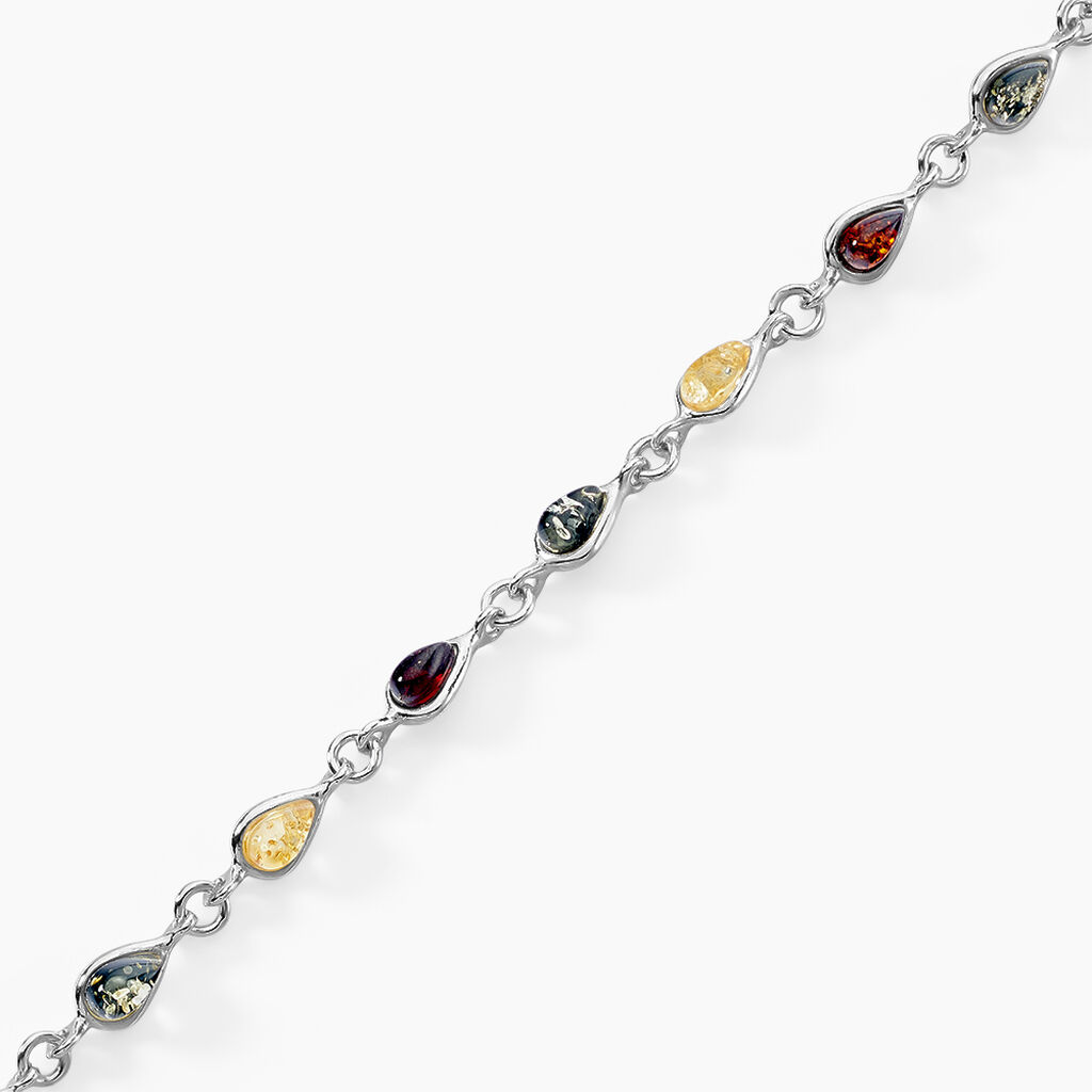 Bracelet Argent Blanc Weronika Ambre - Spannringe Damen | OROVIVO