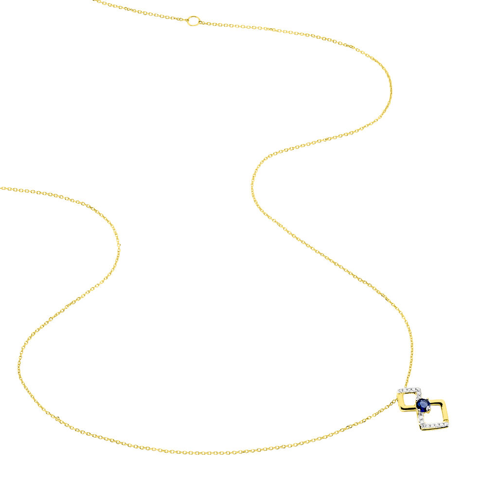 Collier Jacquelyne Or Jaune Saphir Et Diamant - Spannringe Damen | OROVIVO