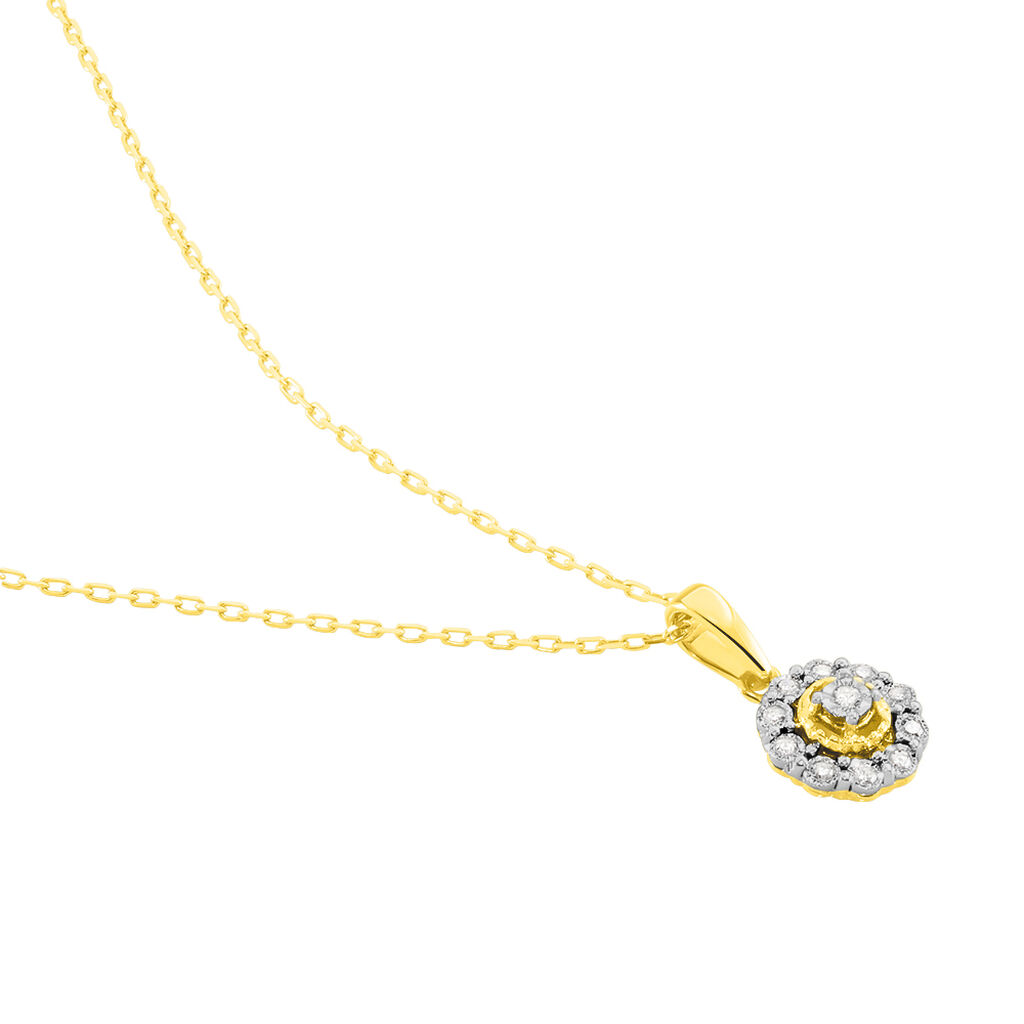 Collier Or Jaune Charletta Diamant Fleur - Spannringe Damen | OROVIVO