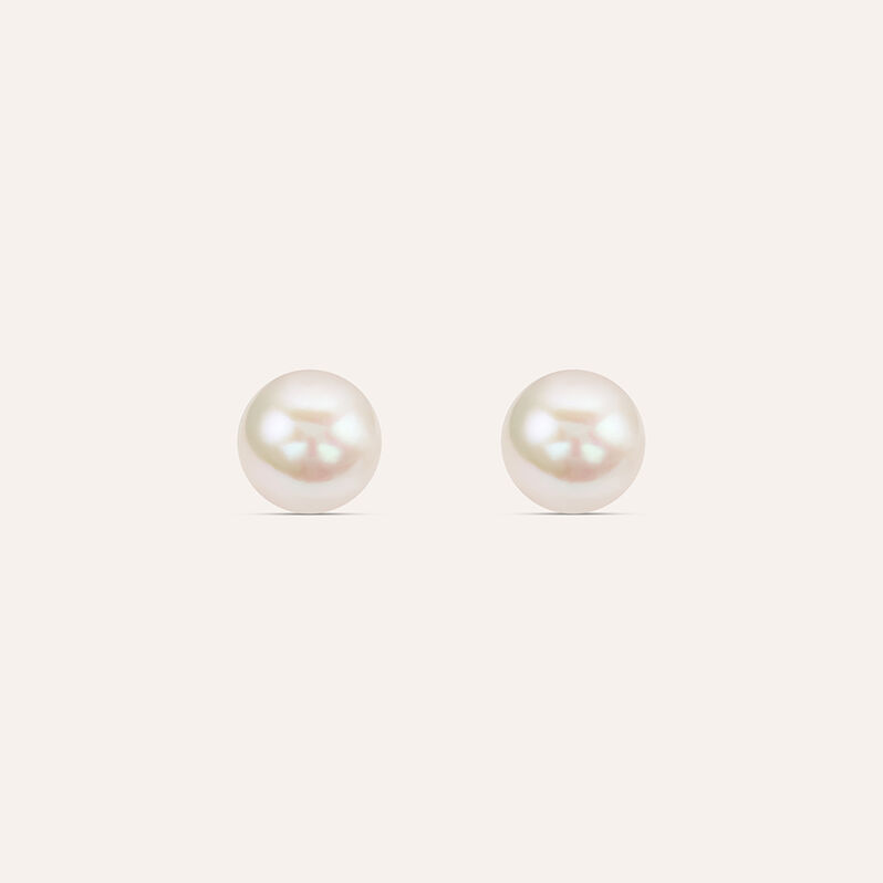 Orecchini Lobo Silver Pearls Argento Rodiato Perla sintentica - Spannringe Damen | OROVIVO