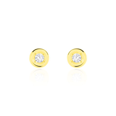 Damen Ohrstecker Gold 375 Diamant 0,1ct  - Ohrstecker Damen | OROVIVO