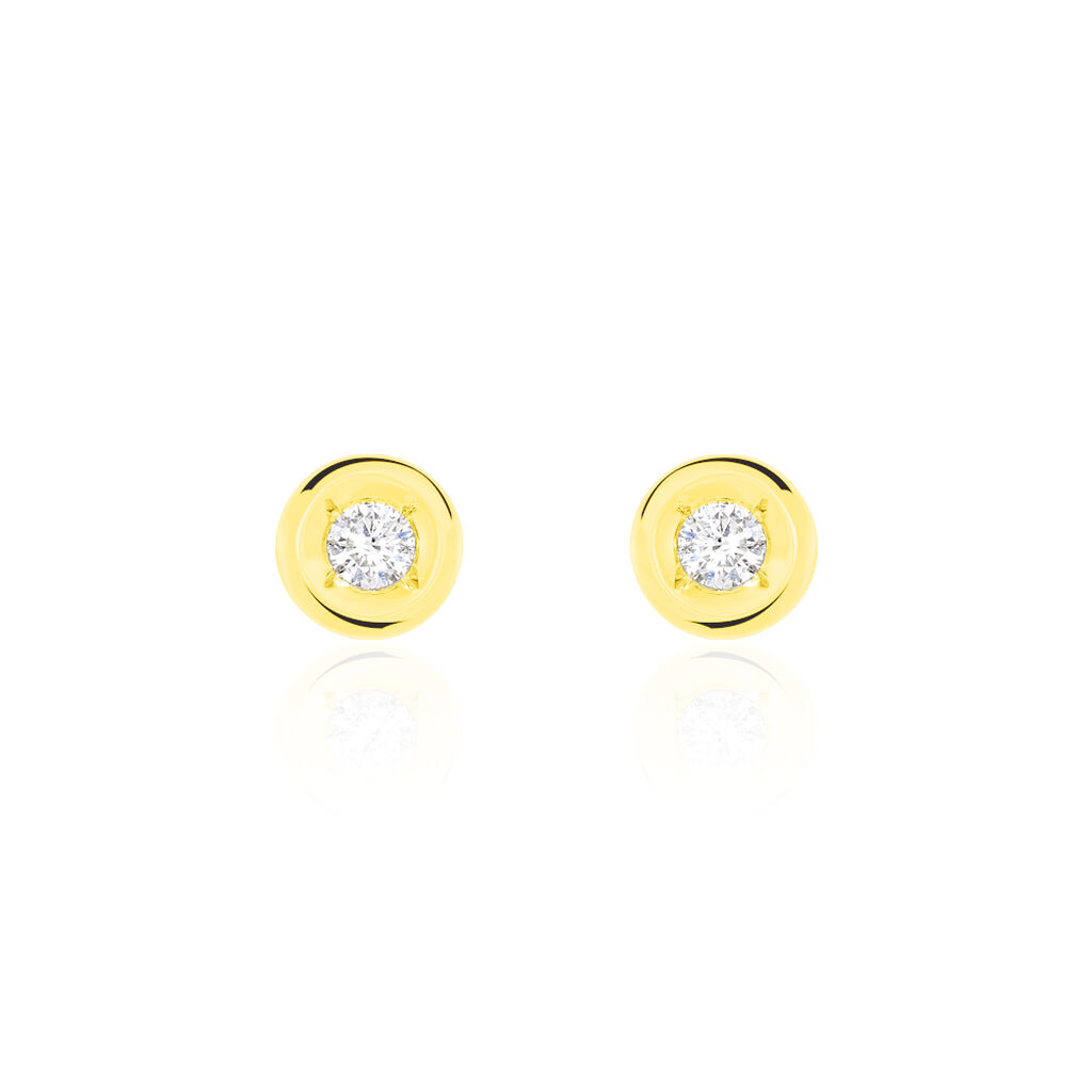 Damen Ohrstecker Gold 375 Diamant 0,1ct Paris  - Ohrstecker Damen | OROVIVO