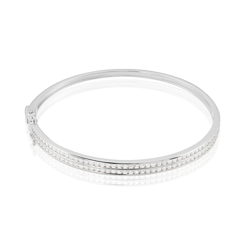 Damen Armreif / Armspange Silber Silber 925 Zirkonia Weiß - Armreifen Damen | OROVIVO