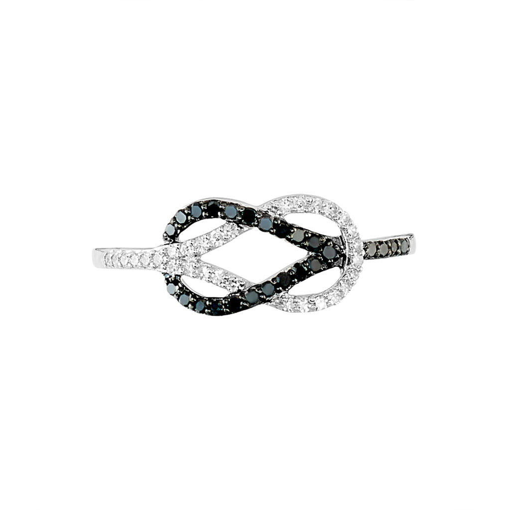 Bague Aman Or Weiss Nœud Marin Diamants - Spannringe Damen | OROVIVO