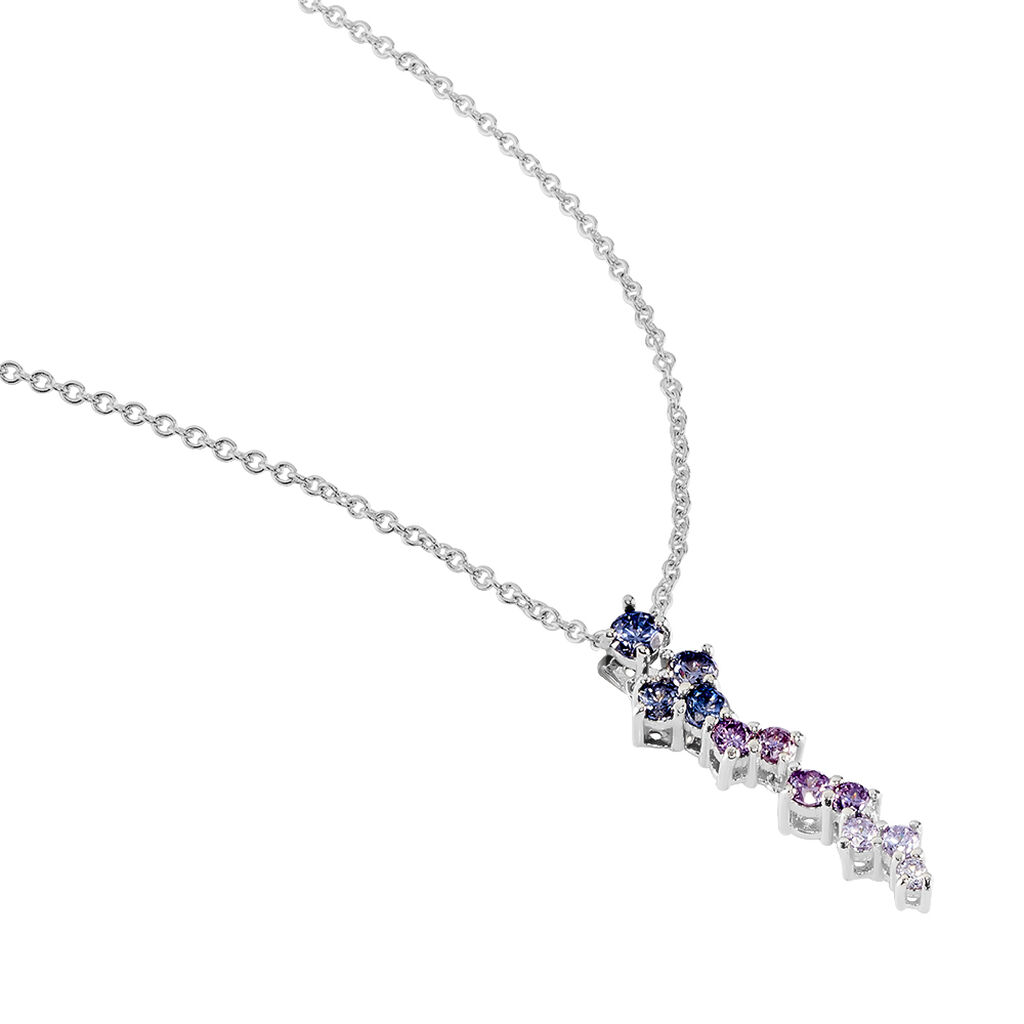 INA Damen Collier Silber 925 Zirkonia Multicolour 0,11 ct