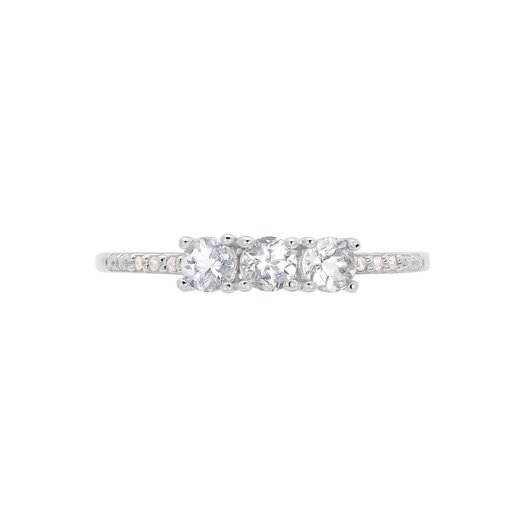 Bague Or Weiss Pricille Topaze Et Oxydes - Spannringe Damen | OROVIVO
