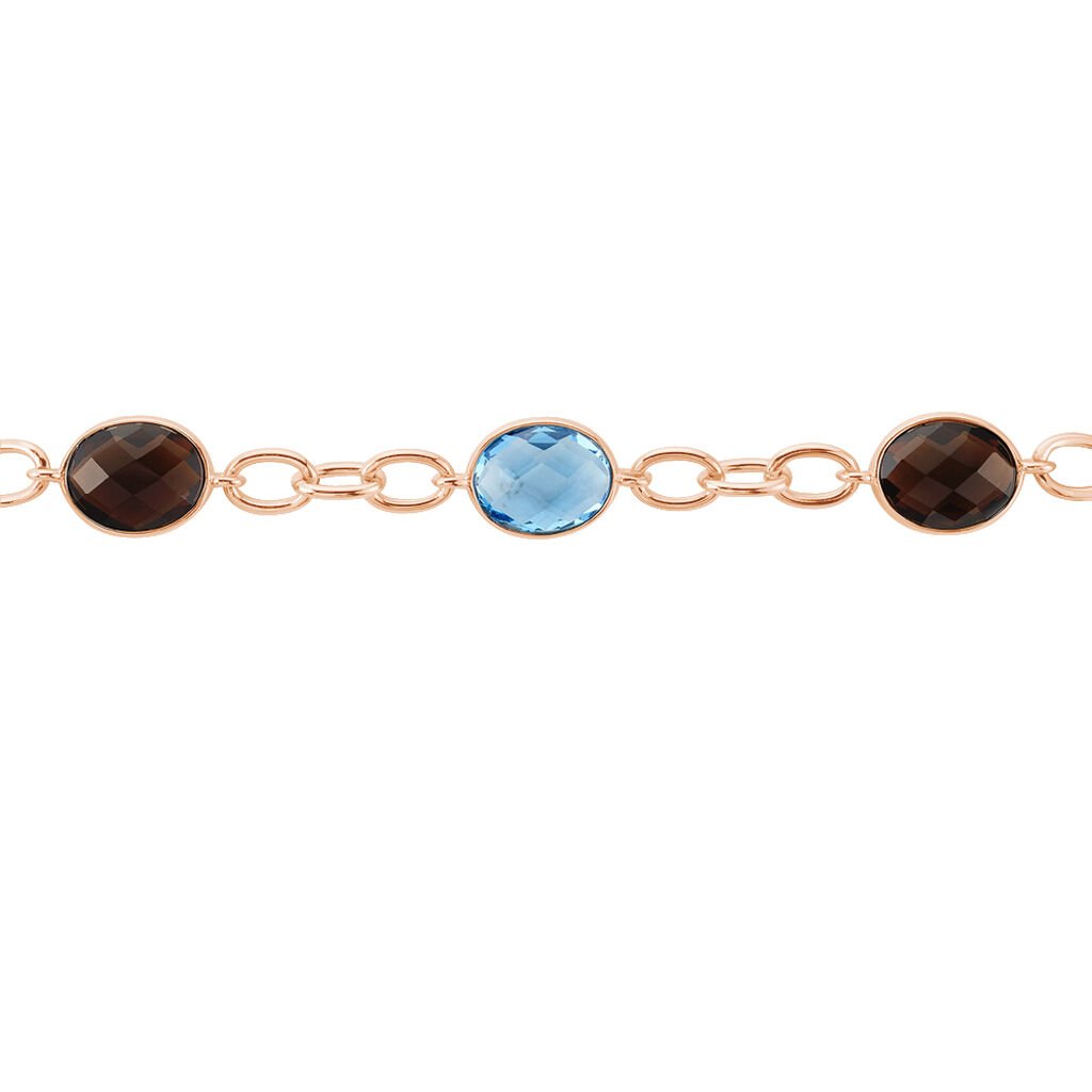 Damen Armband Silber rosevergoldet 925 Glas Blau Tiana - Armbänder Damen | OROVIVO