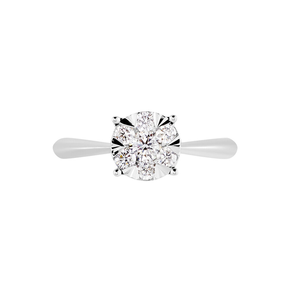 DREAM 1 Damen Ring Wei&szlig;gold 375 (9 Karat) Diamant Wei&szlig; 0,17 ct