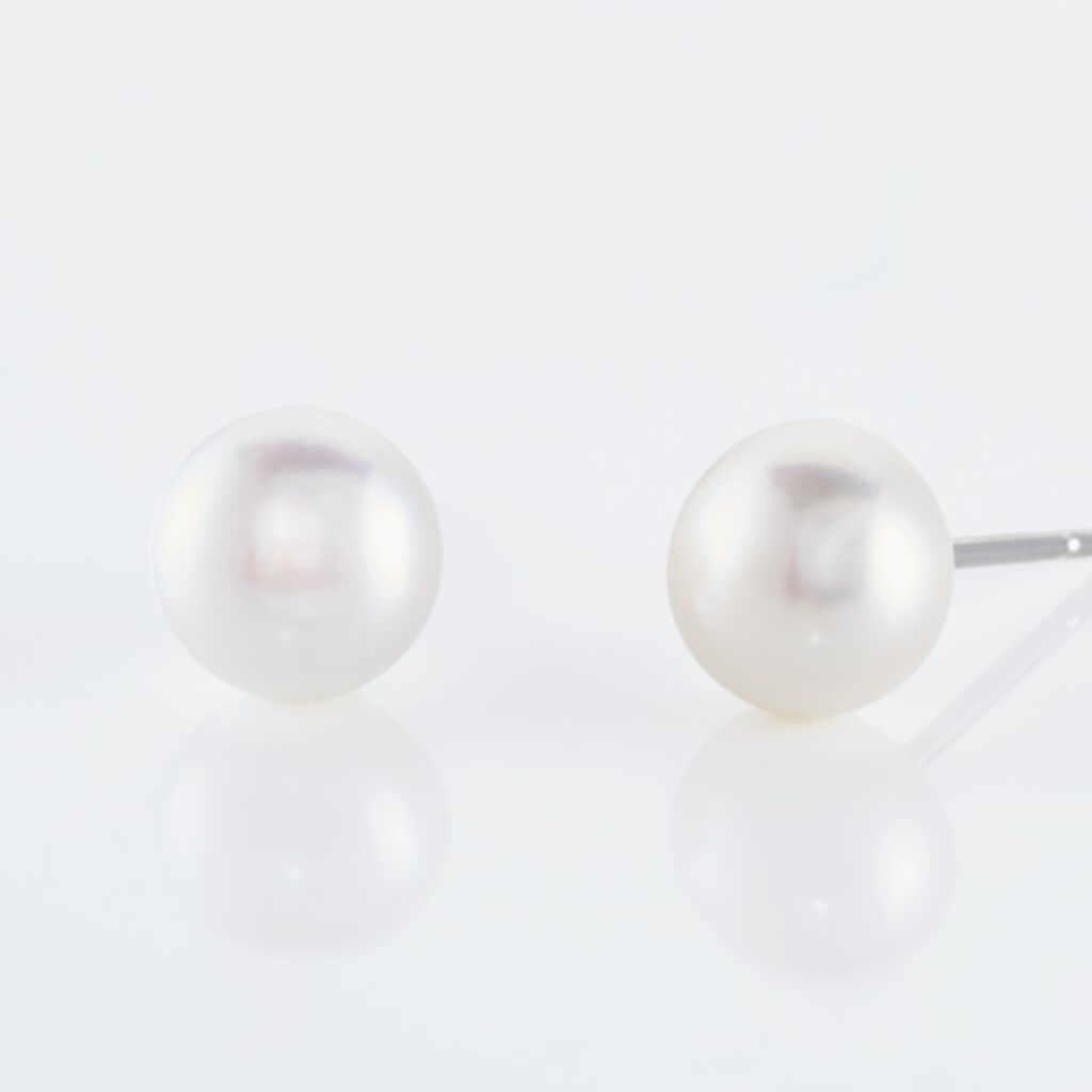Damen Perlenohrringe Silber 925 Zuchtperlen 7-8mm - Ohrstecker Damen | OROVIVO