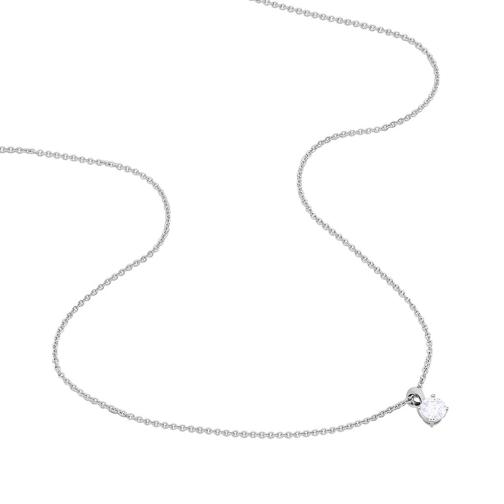 Damen Collier Silber 925 Zirkonia Wei&szlig;