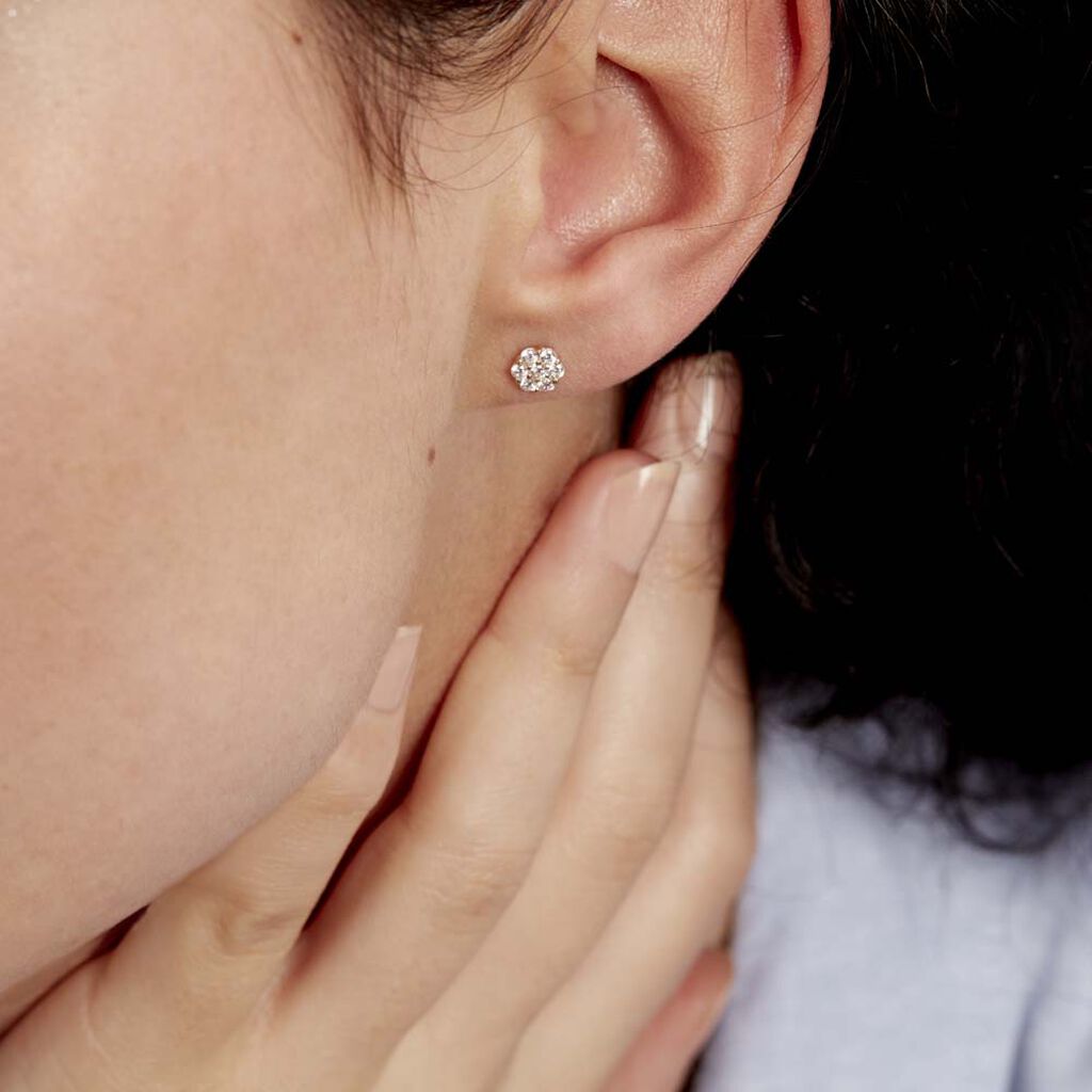 Damen Ohrstecker Gold 375 Zirkonia Blume - Ohrstecker Damen | OROVIVO