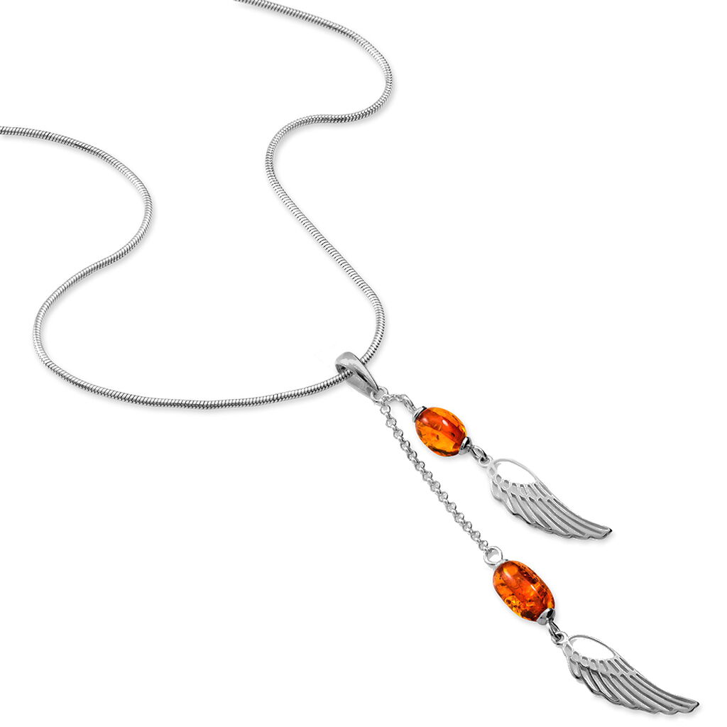 Collier Argent Et Ambre  - Spannringe Damen | OROVIVO