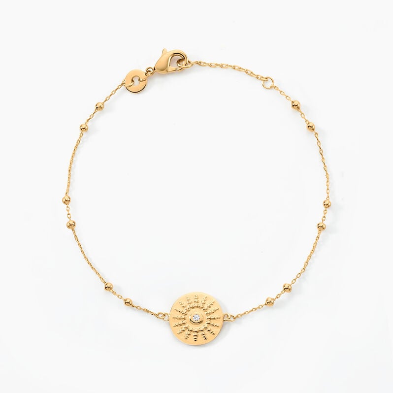 Bracelet Plaque Or Artea Pastille Soleil Oxyde - Spannringe Damen | OROVIVO