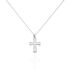 Damen Collier Silber 925 Zirkonia Wei&szlig; 0,23 ct Religi&ouml;ses Kreuz
