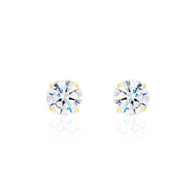 Damen Ohrstecker Gold 375 Zirkonia 6mm - Ohrstecker Damen | OROVIVO