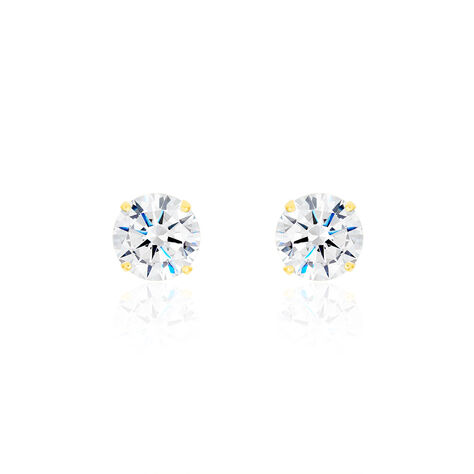 Damen Ohrstecker Gold 375 Zirkonia 6mm - Ohrstecker Damen | OROVIVO
