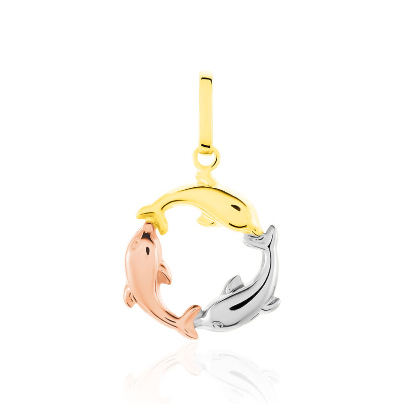 Anhänger Gold 375 Tricolor Delfin  - Schmuckanhänger Familie | OROVIVO