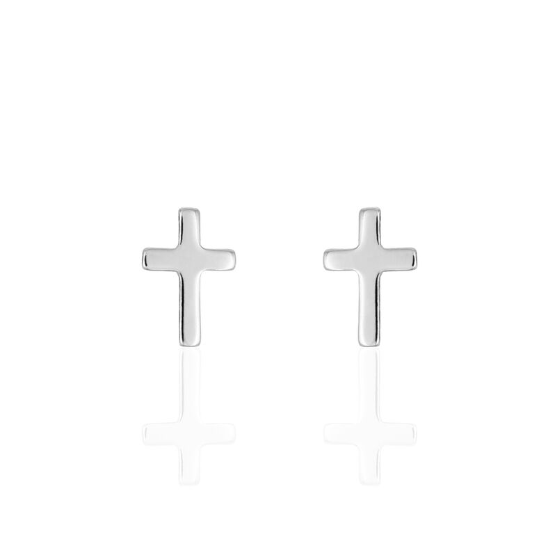 Ohrstecker Silber 925 Rhodiniert Kreuz - Ohrstecker Damen | OROVIVO
