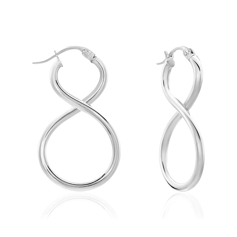 MARIELLA 1 Damen Creolen Silber 925 Unendlichkeit B 0,75 mm - Creolen Damen | OROVIVO