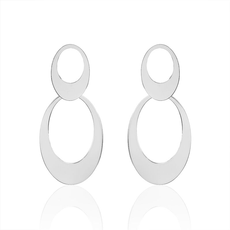 Boucles D'oreilles Pendantes Gianluca Argent Blanc - Spannringe Damen | OROVIVO