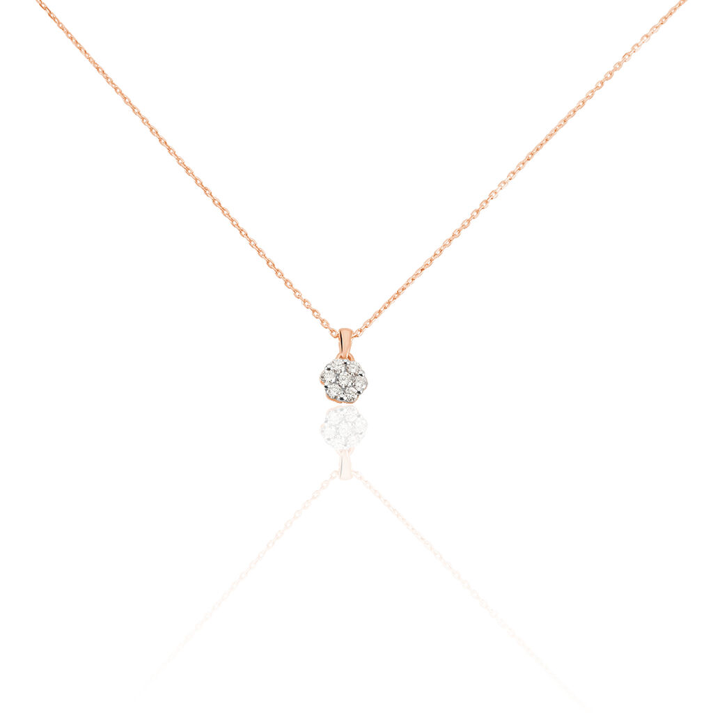 MERULA Damen Collier Rosegold 375 (9 Karat) Diamant Wei&szlig; 0,16 ct