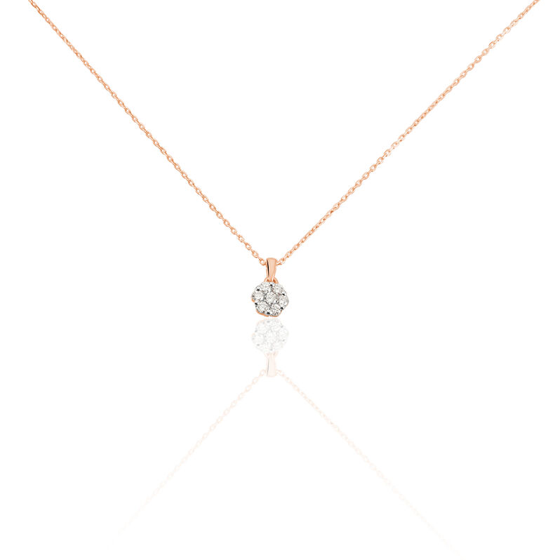 MERULA Damen Collier Rosegold 375 (9 Karat) Diamant Wei&szlig; 0,16 ct - Halsketten Damen | OROVIVO