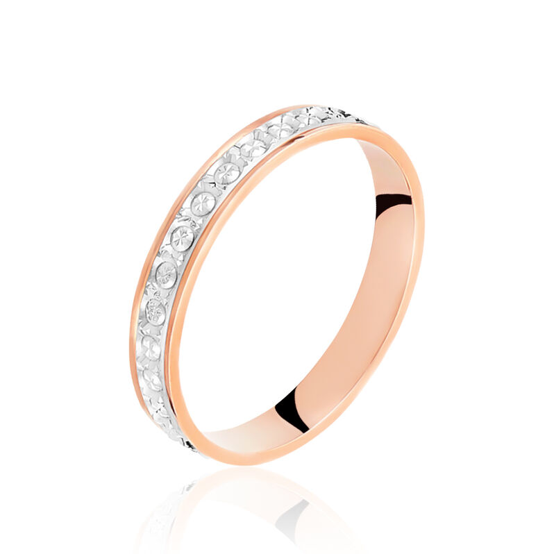 Alliance Fantaisie Diamantee Ruban Plat Or Bicolore - Spannringe Damen | OROVIVO