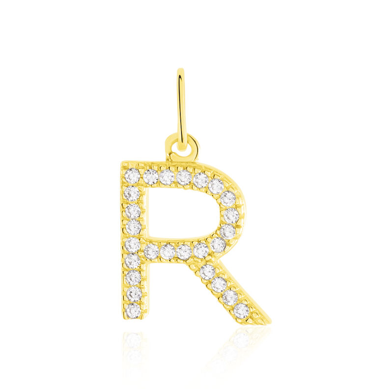 Anhänger Gold 375 Zirkonia Buchstabe R - Schmuckanhänger Familie | OROVIVO