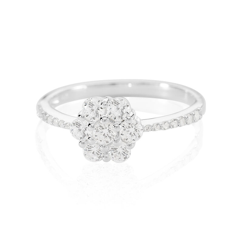 JAMILA Damen Ring Silber 925 Zirkonia Wei&szlig; - Ringe mit Stein Damen | OROVIVO