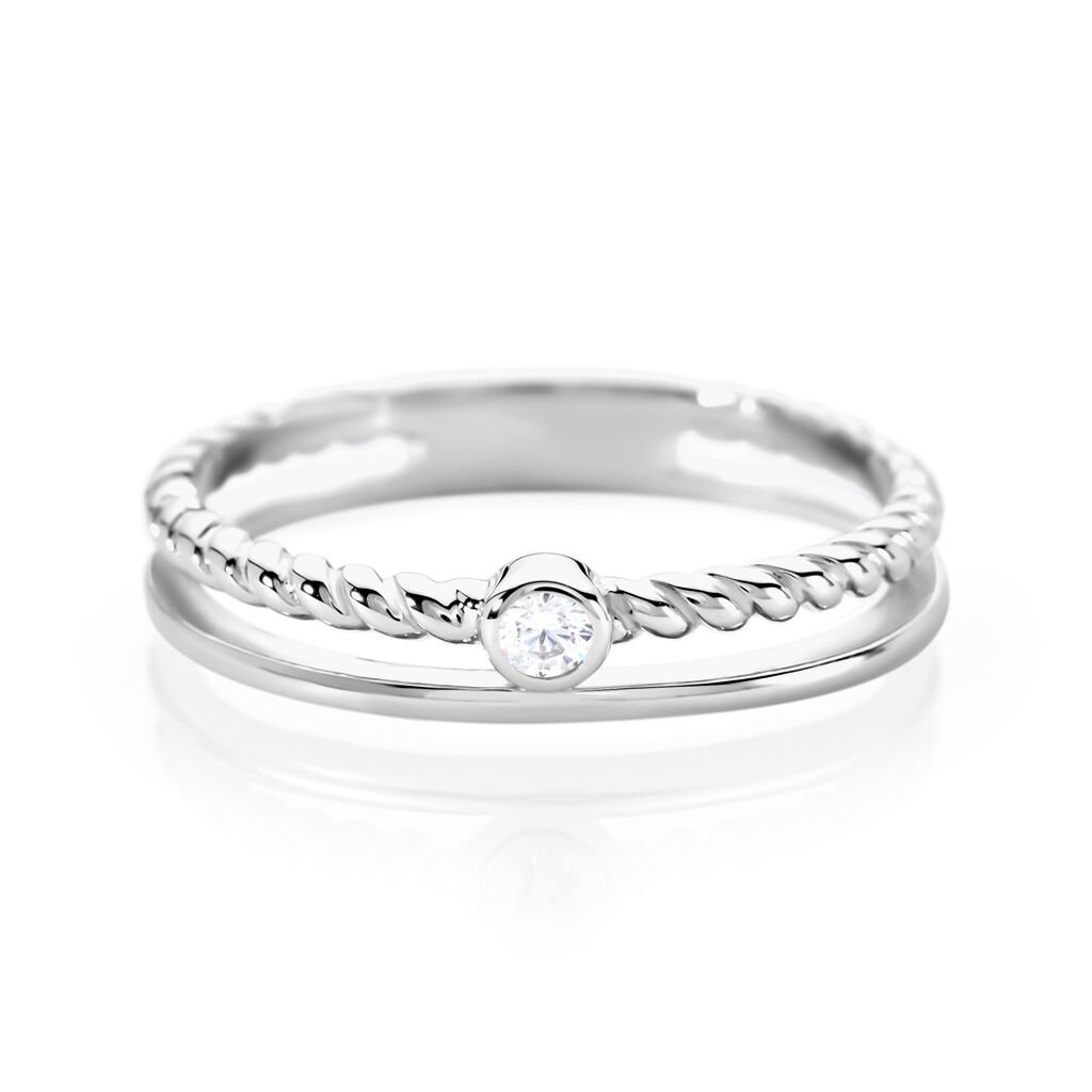IRINA Damen Ring Silber 925 Zirkonia Wei&szlig;