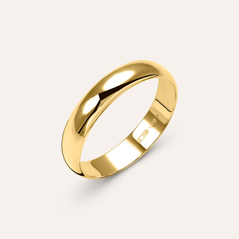 Fede Mantovana Leggera 4 mm Oro Giallo - Spannringe Unisex | OROVIVO
