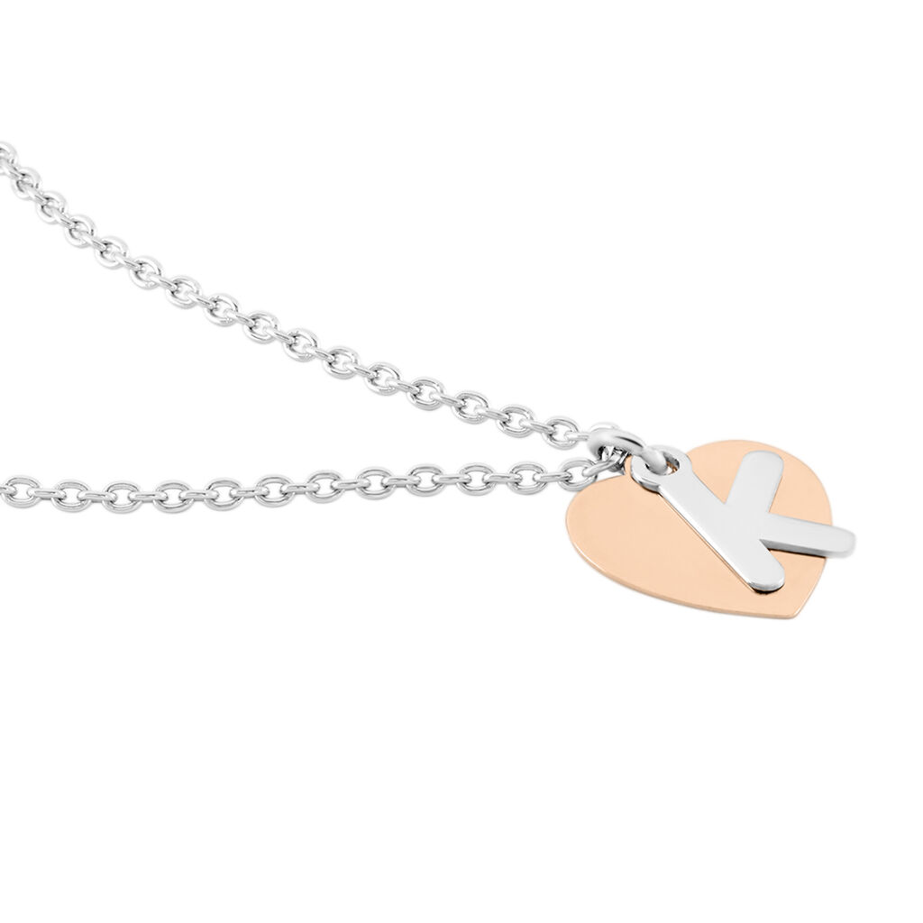Damen Halskette Silber 925 Bicolor Buchstabe K - Halsketten Damen | OROVIVO
