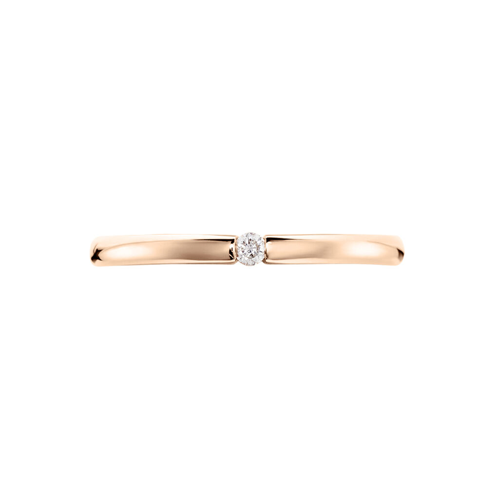 Graz Damen Ring Rosegold 375 (9 Karat) Diamant Wei&szlig; 0,03 ct B 1,8 mm