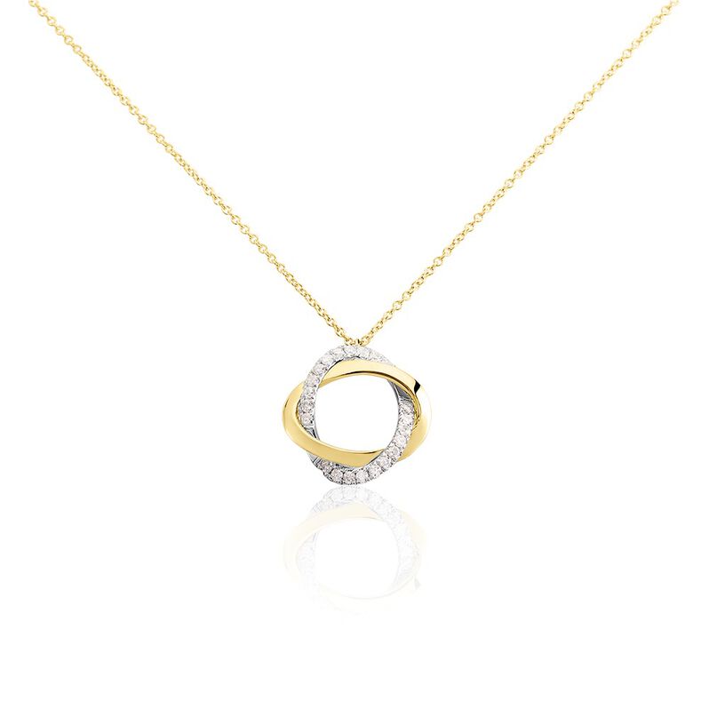 SERENE Damen Collier Gold 585 (14 Karat) Diamant Wei&szlig; 0,17 ct - Halsketten Damen | OROVIVO