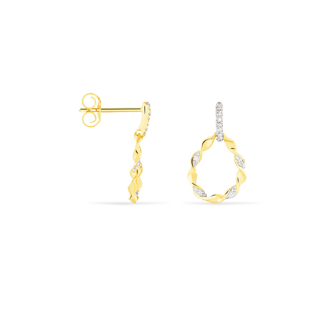 Boucles D'oreilles Or Bicolore Safwa Dia - Spannringe Damen | OROVIVO