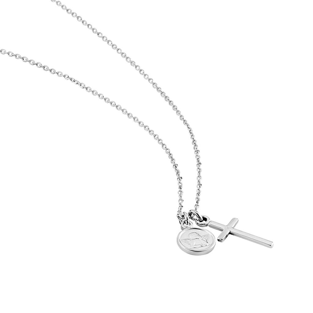 Halskette Silber 925 Rhodiniert Kreuz Engel - Halsketten Damen | OROVIVO