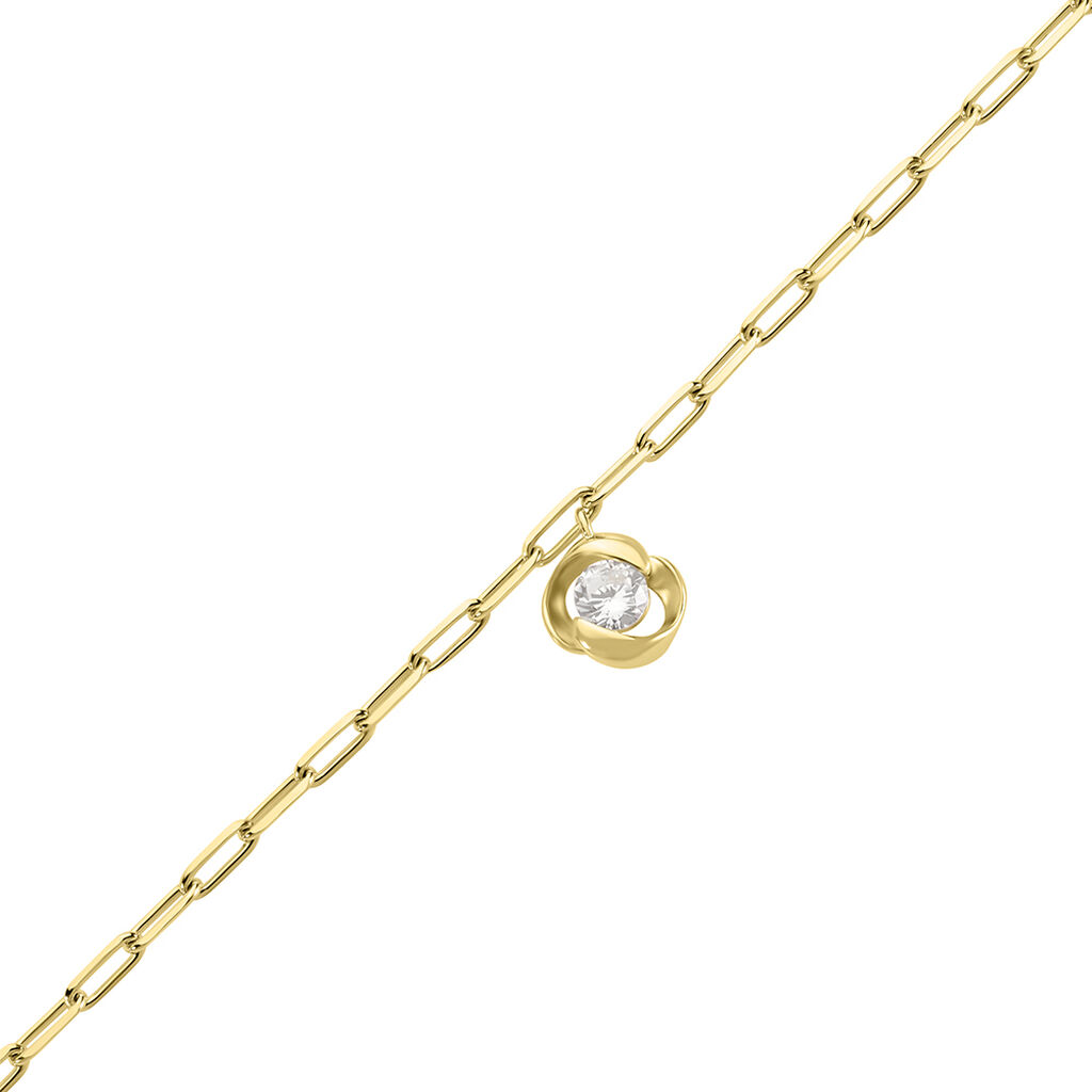 LUCY Damen Armband Silber vergoldet 925 Zirkonia Wei&szlig; 0,400 ct Blume