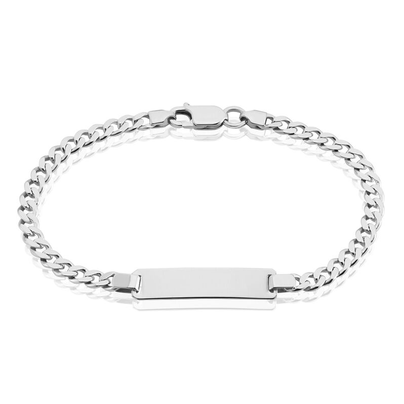 Unisex ID Armband Silber Silber 925 Panzer S Id 4,70mm  - Panzerarmbänder Unisex | OROVIVO