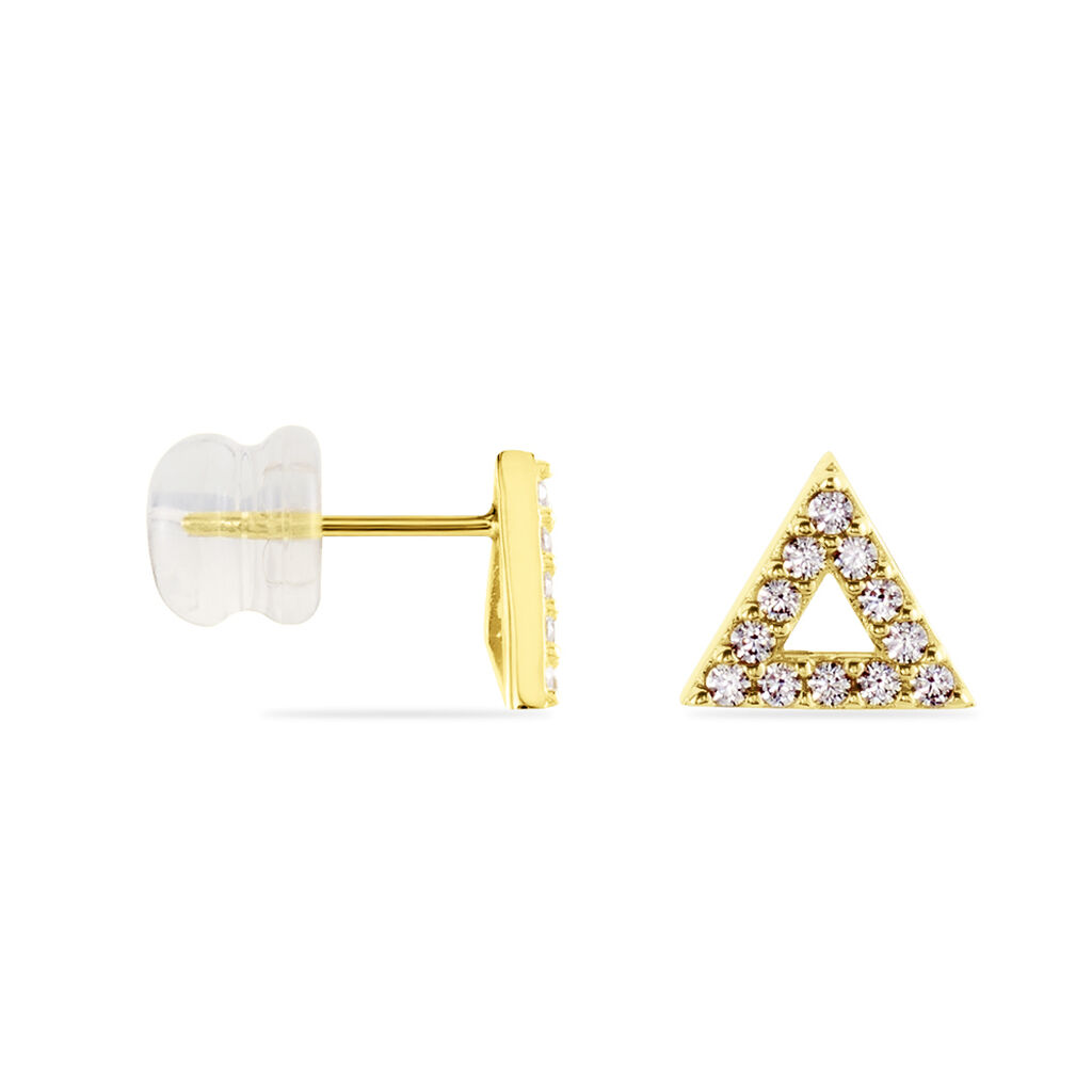 Damen Ohrstecker Gold 375 Zirkonia Dreieck - Ohrstecker Damen | OROVIVO